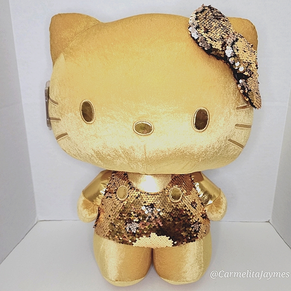HELLO KITTY 😺 24" Gold Sequin ✨️ Limited Edition Sanrio Plush 1 of 3k ☆ NWT ☆ - Picture 1 of 10